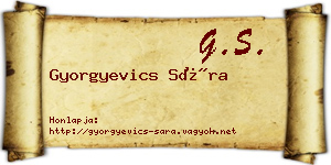 Gyorgyevics Sára névjegykártya