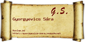 Gyorgyevics Sára névjegykártya