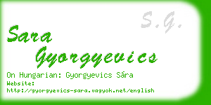 sara gyorgyevics business card
